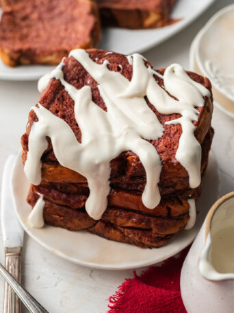 french toast on white plate