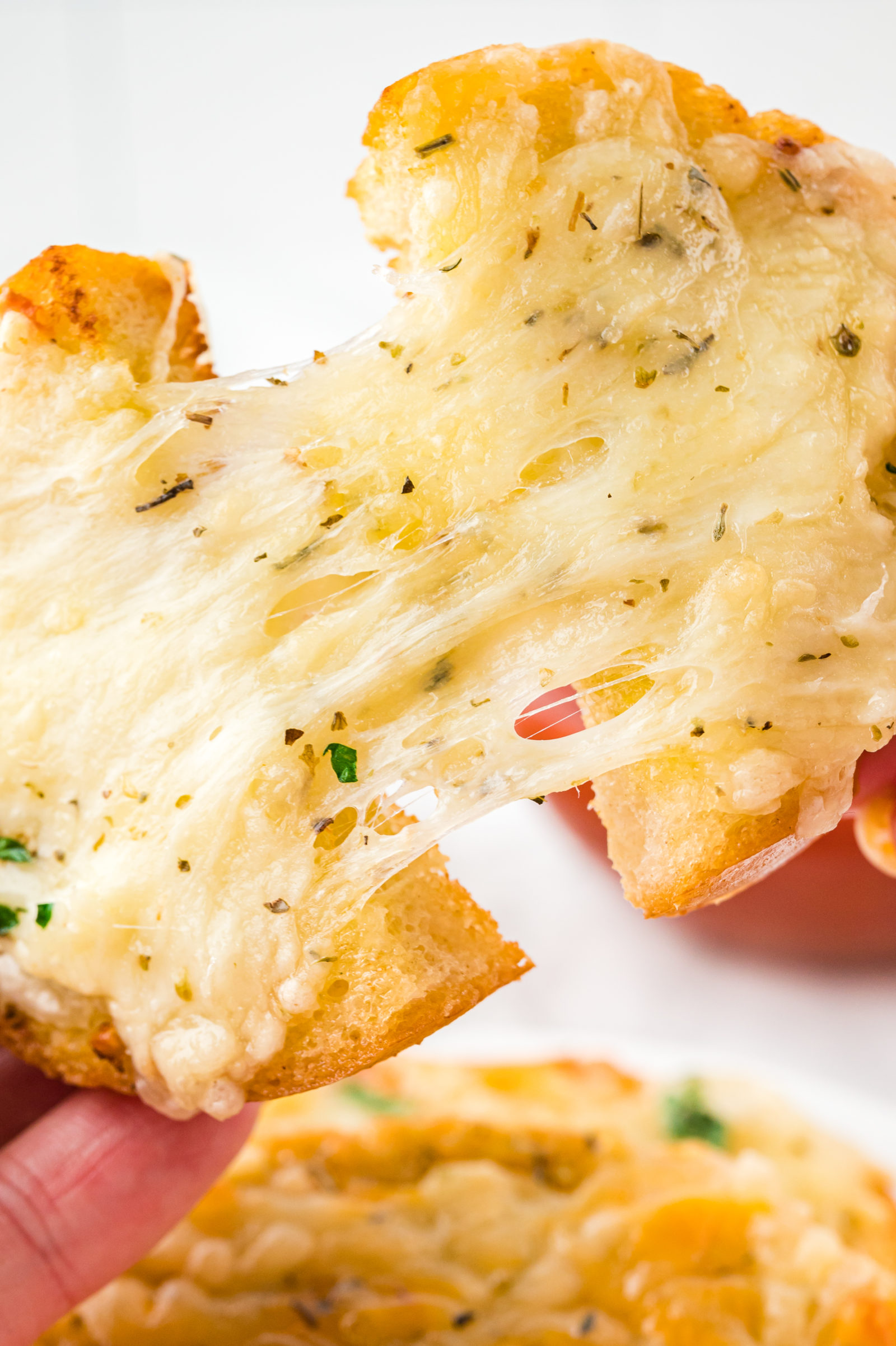 garlic bread with melty cheese