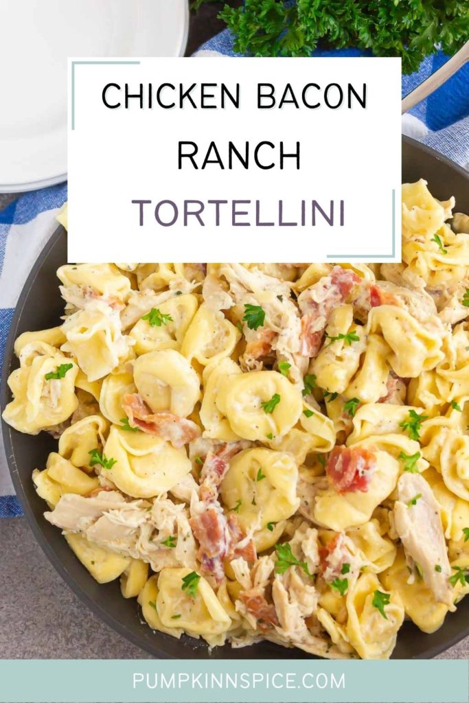 tortellini in a black skillet