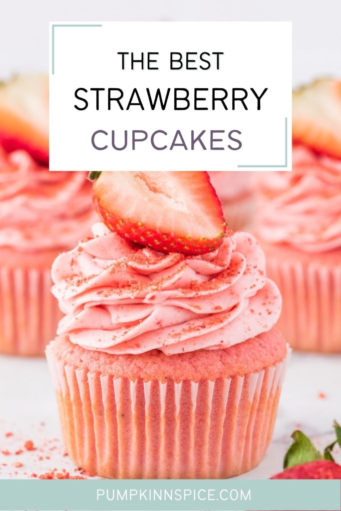 strawberry cupcakes on a white surface
