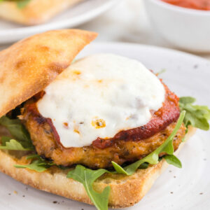 burger on a white plate