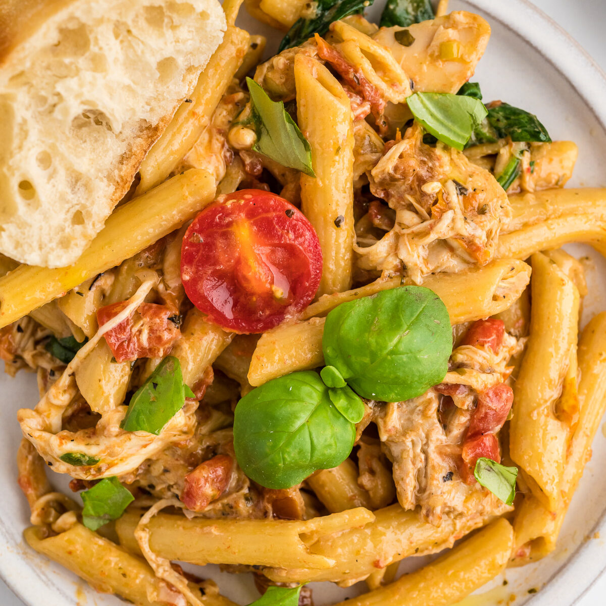 pasta on a white plate