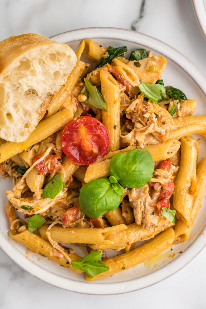 pasta on a white plate