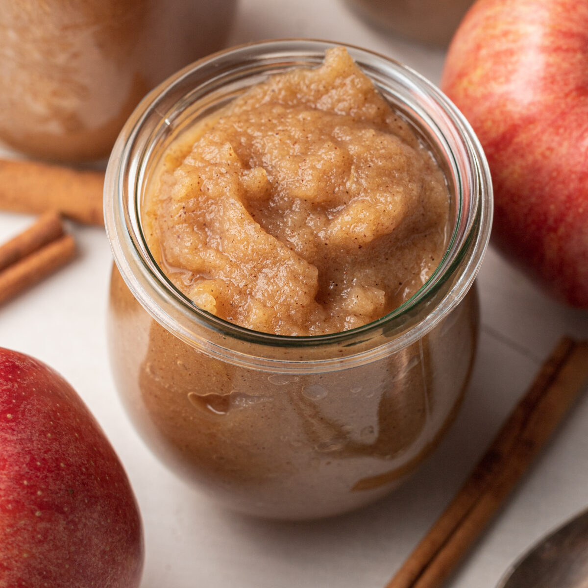 applesauce in a glass jar
