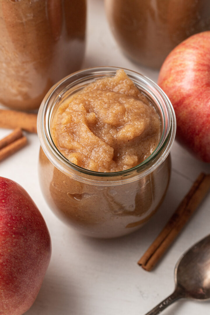 applesauce in a glass jar