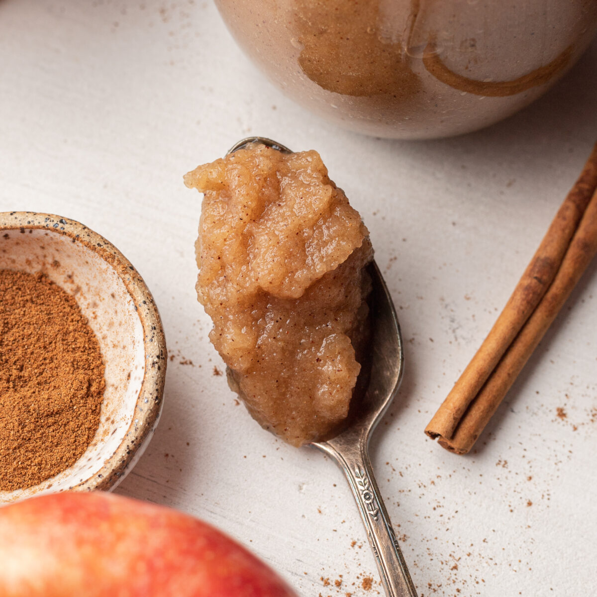 applesauce on a spoon