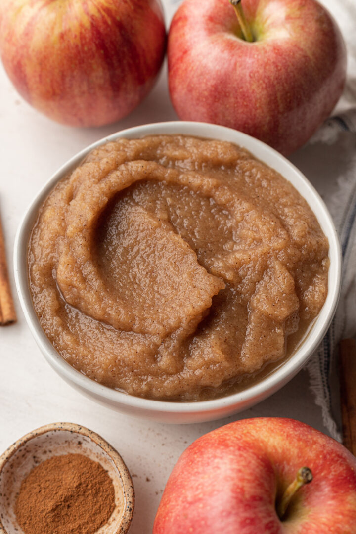 applesauce in a white bowl