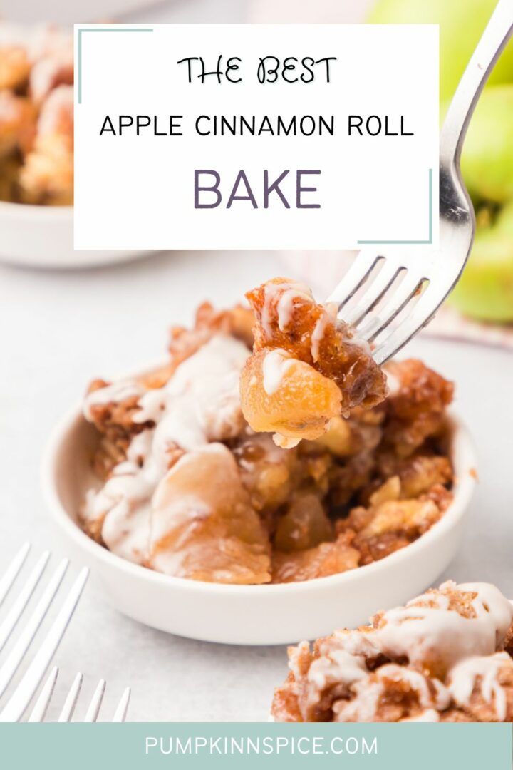 cinnamon roll bake in a white bowl