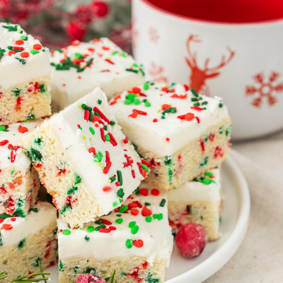 cookie bars on a white plate