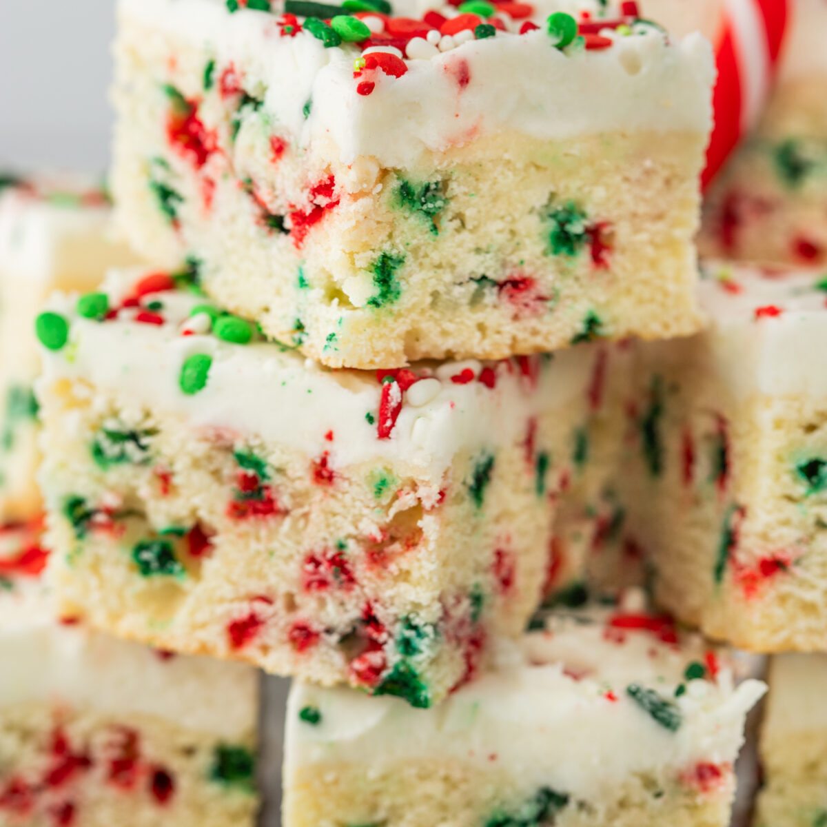 cookie bars stacked on top of each other