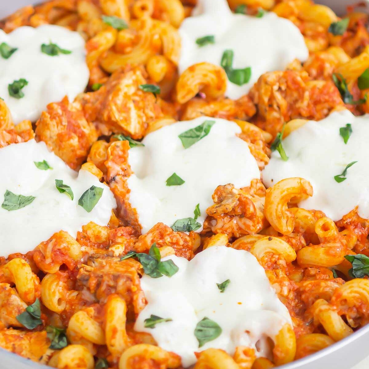 pasta in a skillet