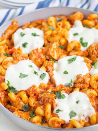 pasta in a skillet