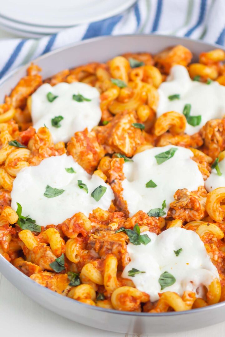 pasta in a skillet