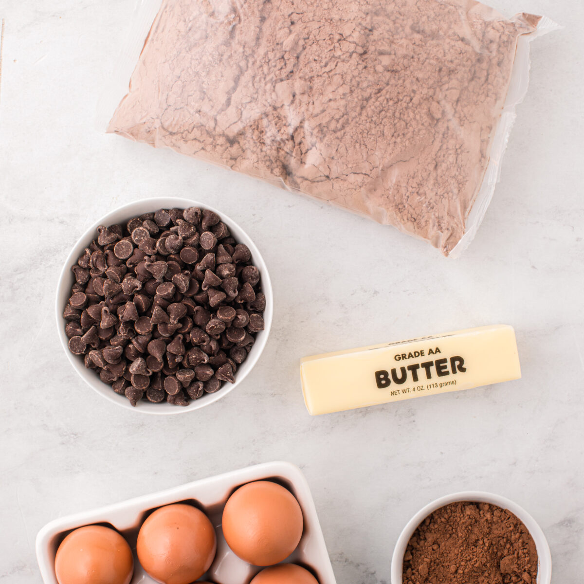 cookie ingredients on a white surface