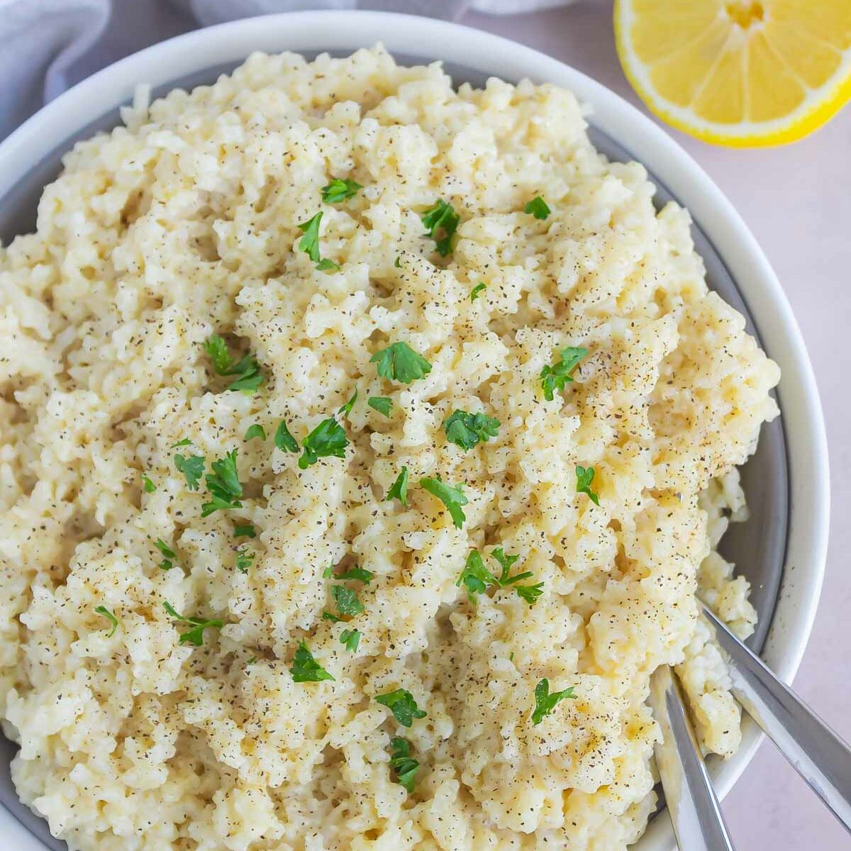 rice in a white bowl