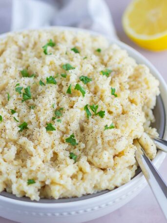 rice in a white bowl