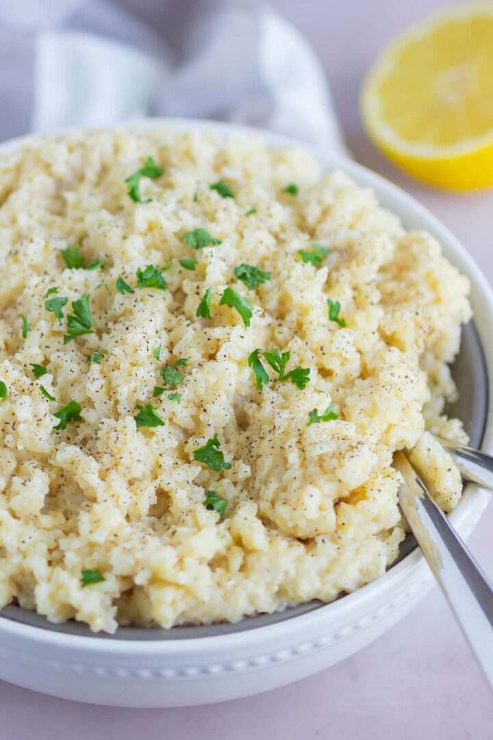 rice in a white bowl