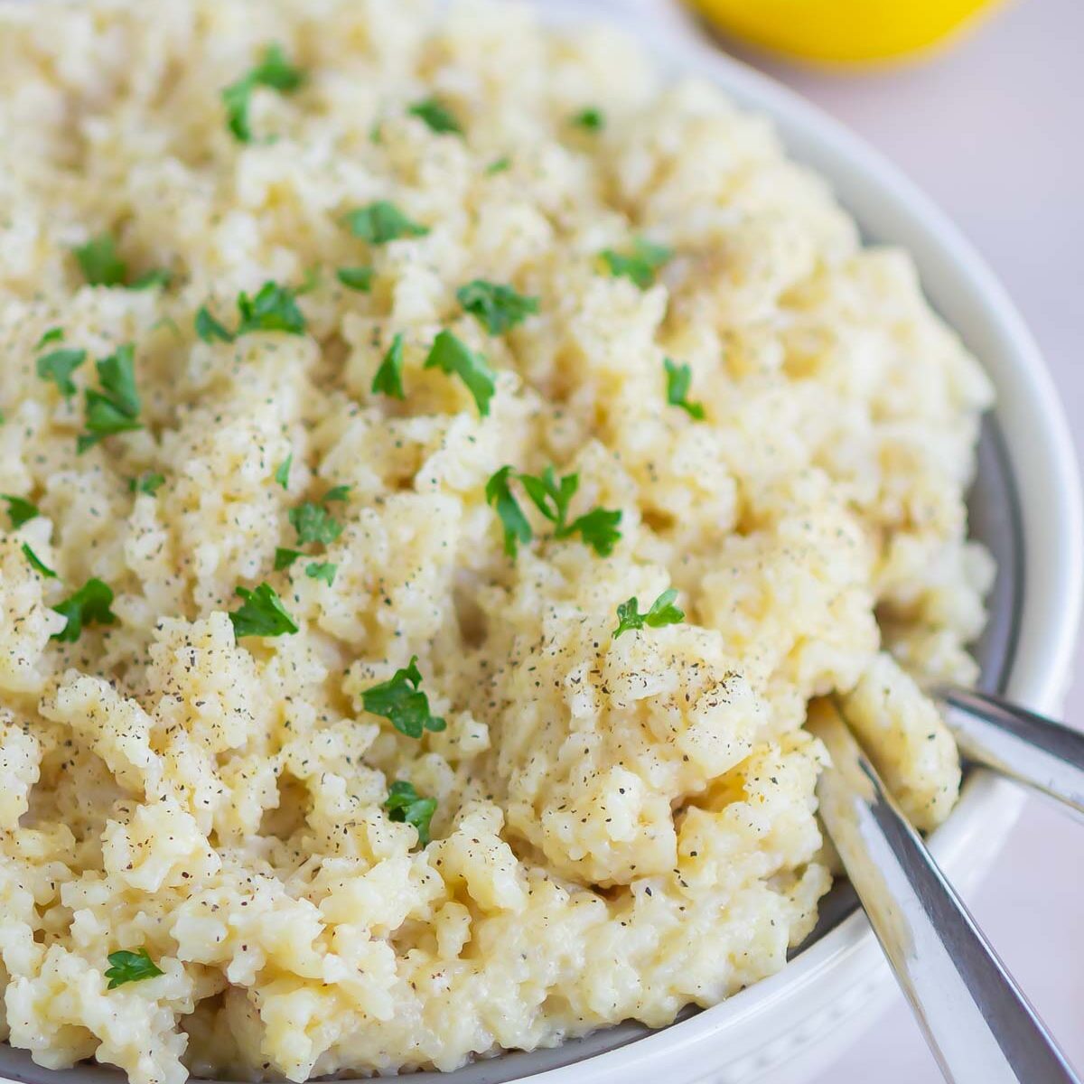 rice in a white bowl
