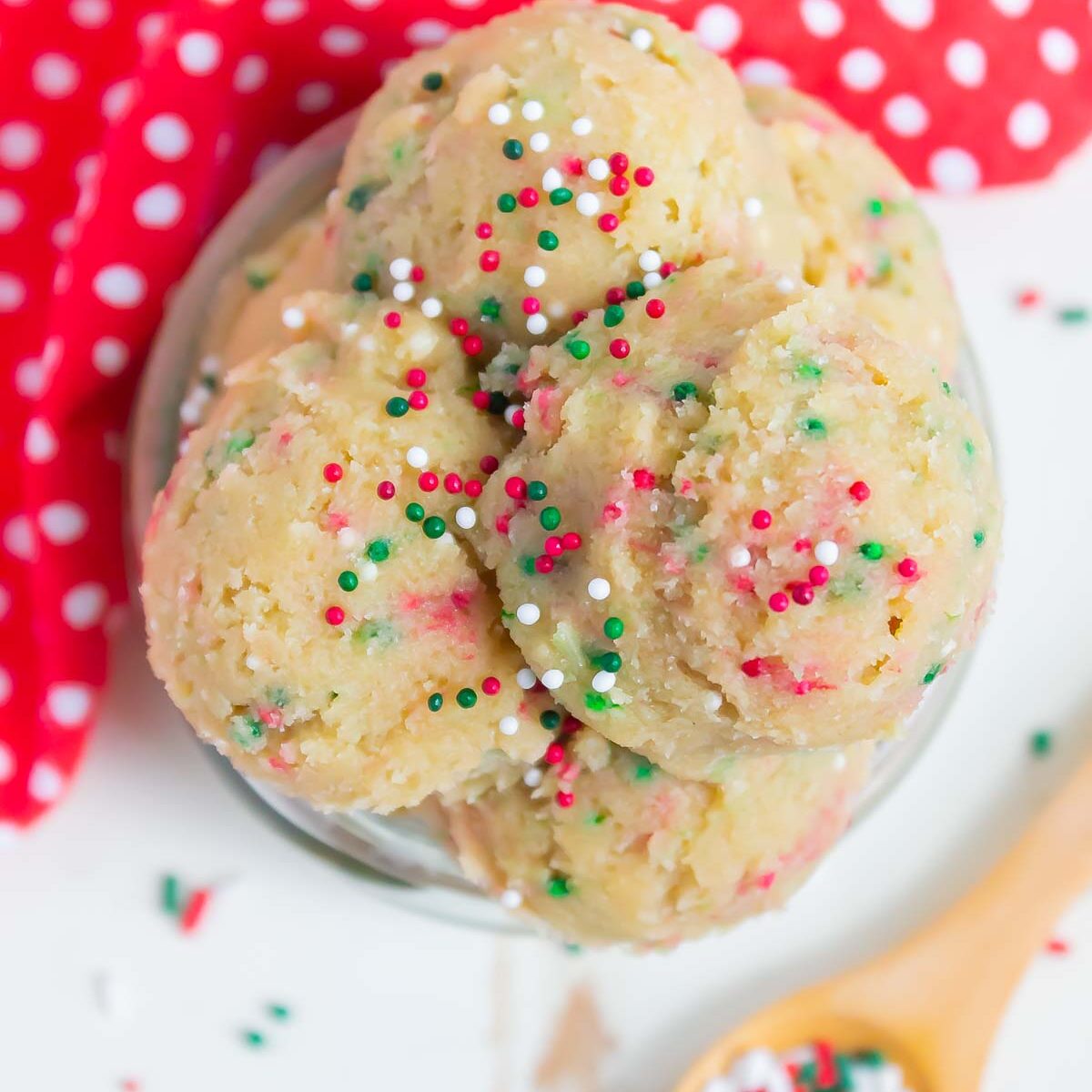 cookie dough in a mini glass jar