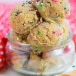 edible cookie dough in a mini glass jar