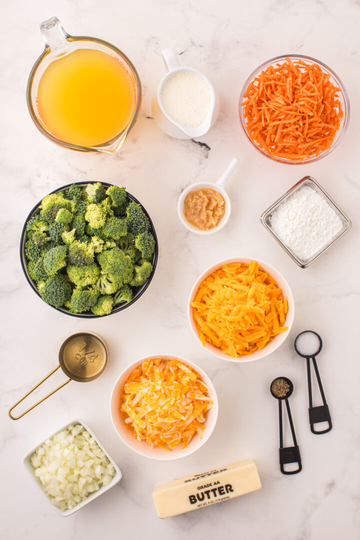 ingredients in bowls on a white surface