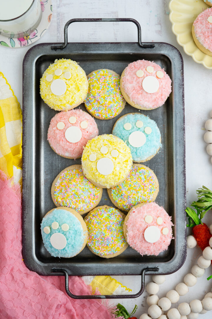 cookies on a dark pan