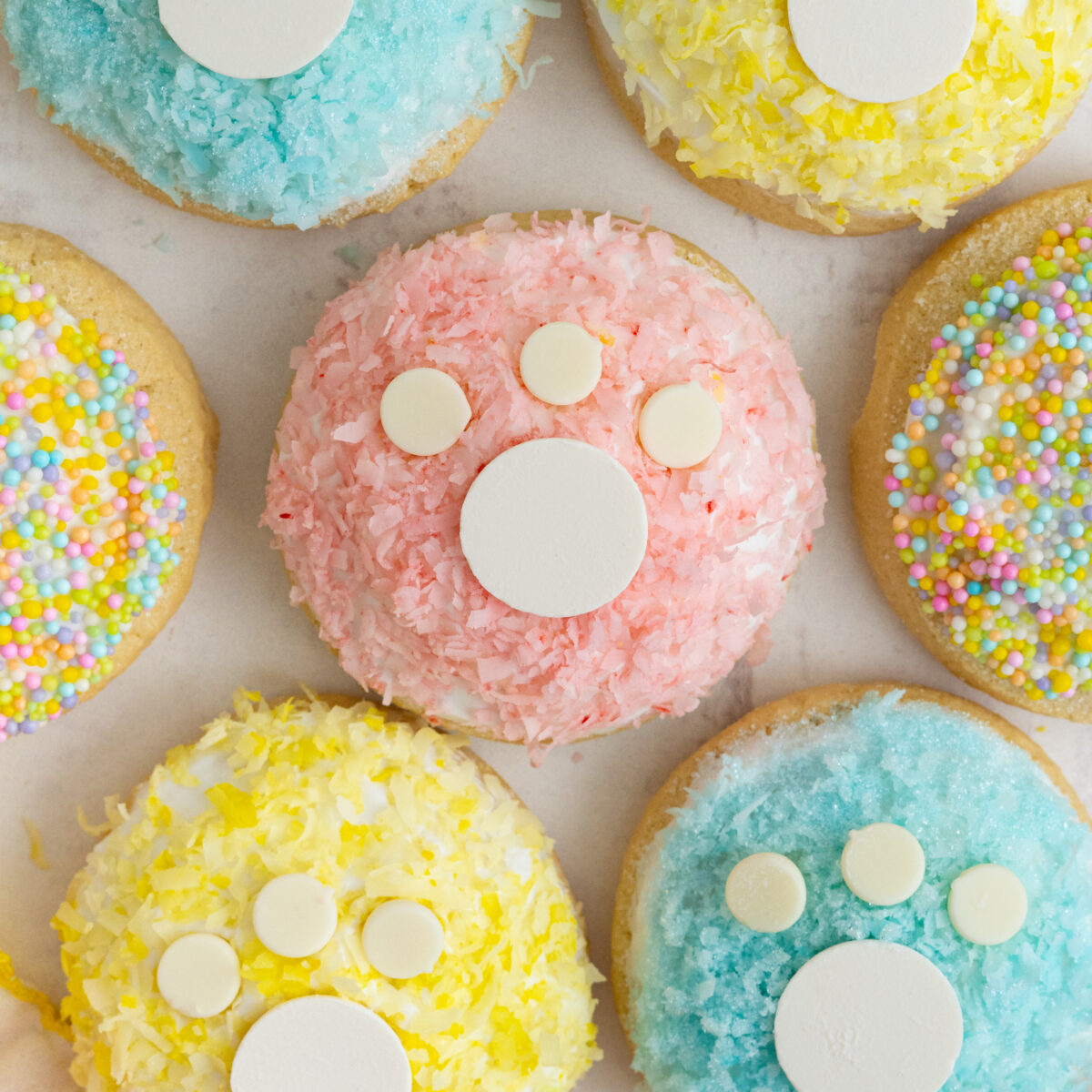 cookies on a white surface