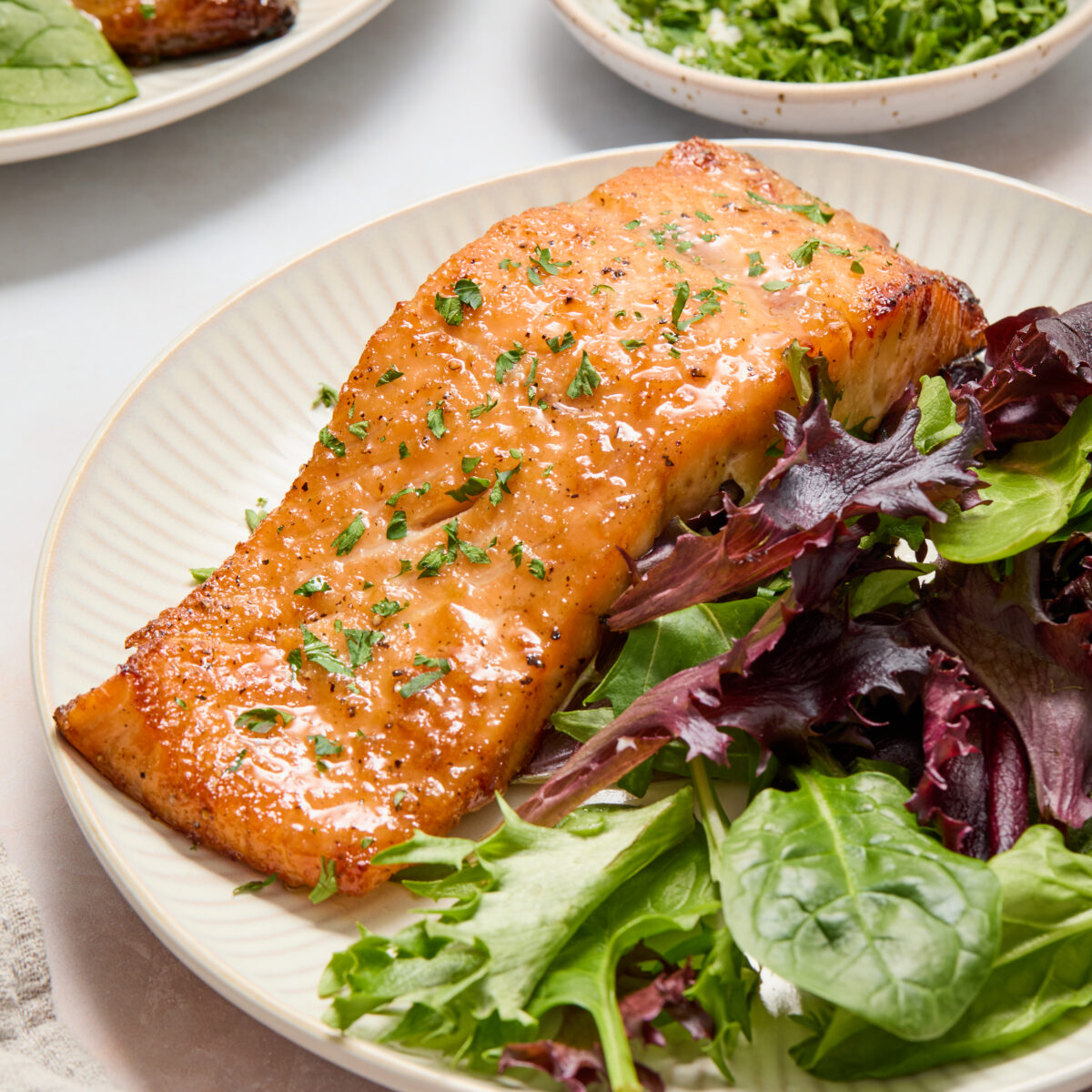 Air Fryer Brown Sugar Glazed Salmon - Pumpkin 'N Spice