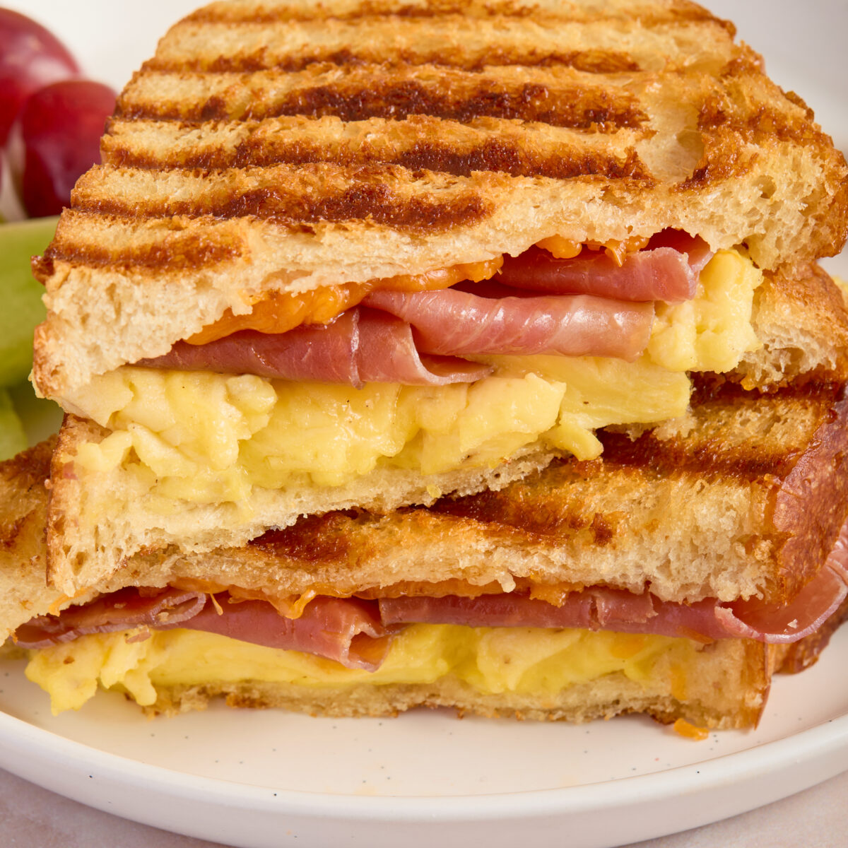 panini on a white plate