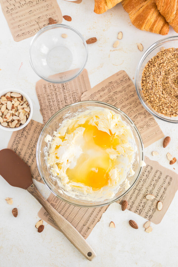 croissant ingredients in a  clear bowl