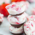 yogurt bites stacked on top of each other