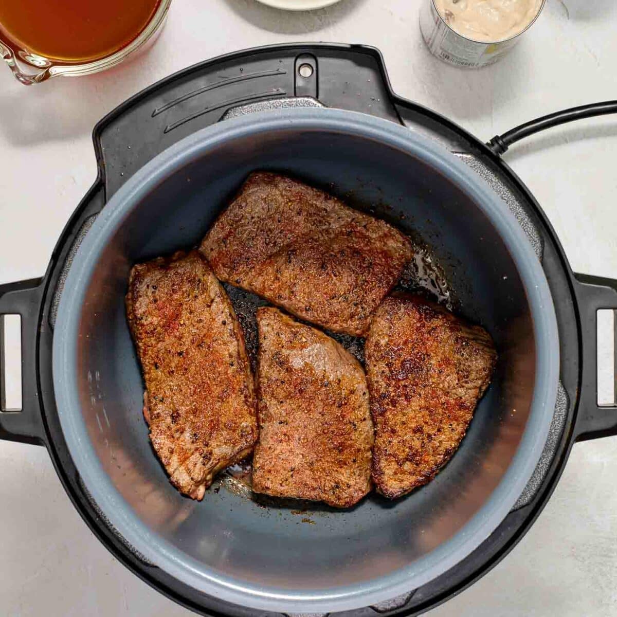 seasoned round steak in the instant pot