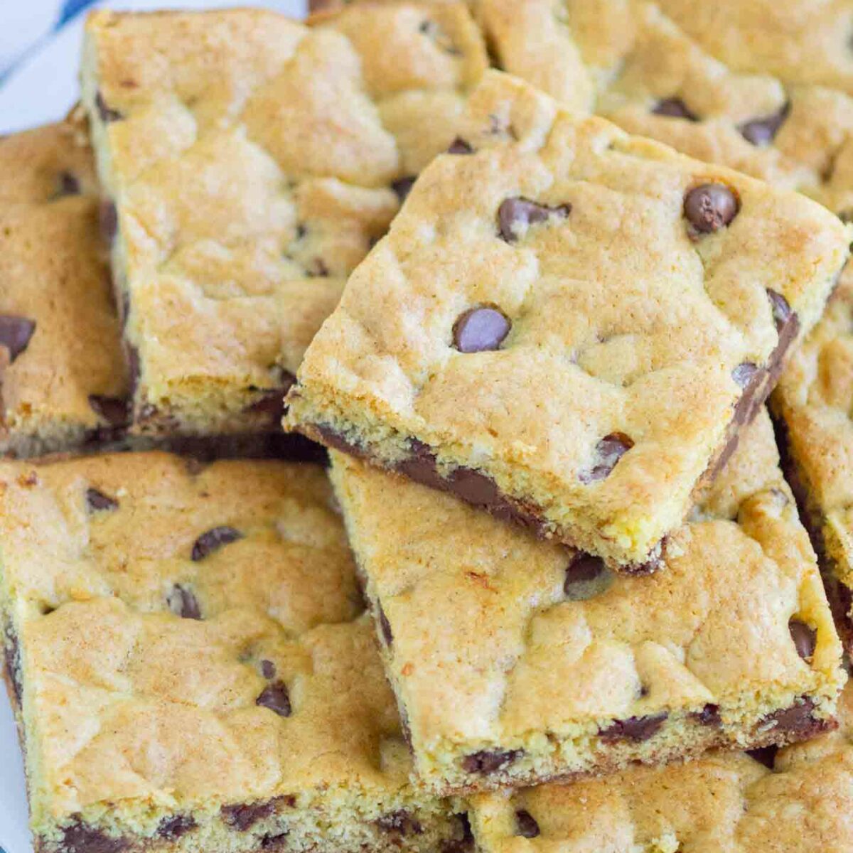 cookie bars on a white plate