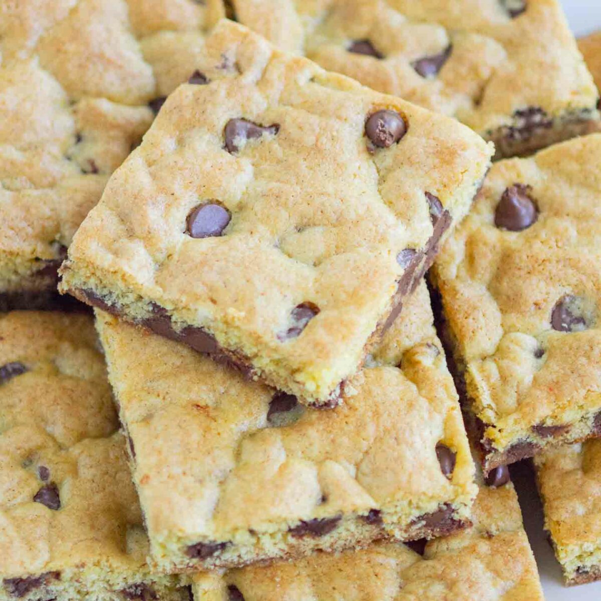 cookie bars on a white plate