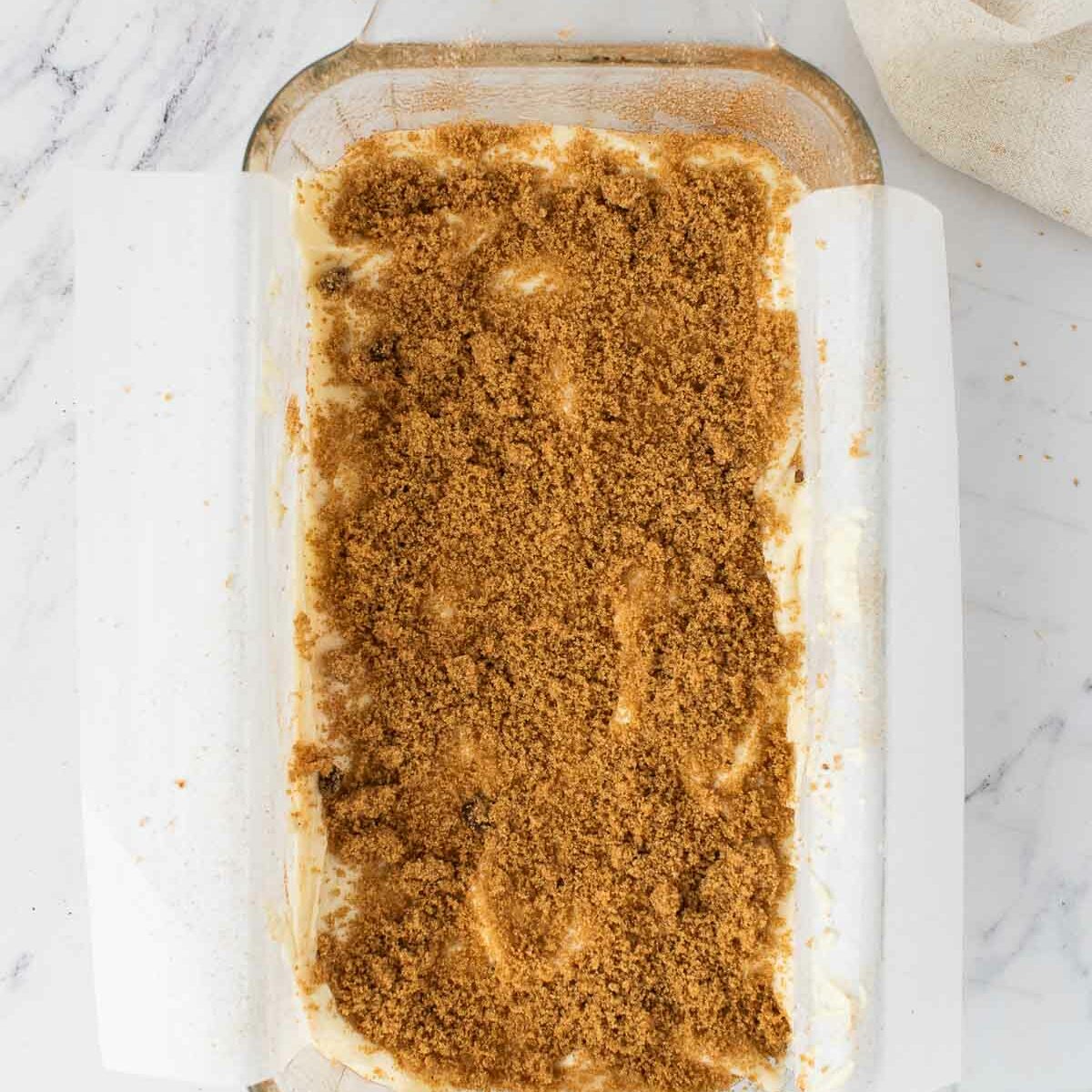 cinnamon swirl sprinkled on top of pound cake