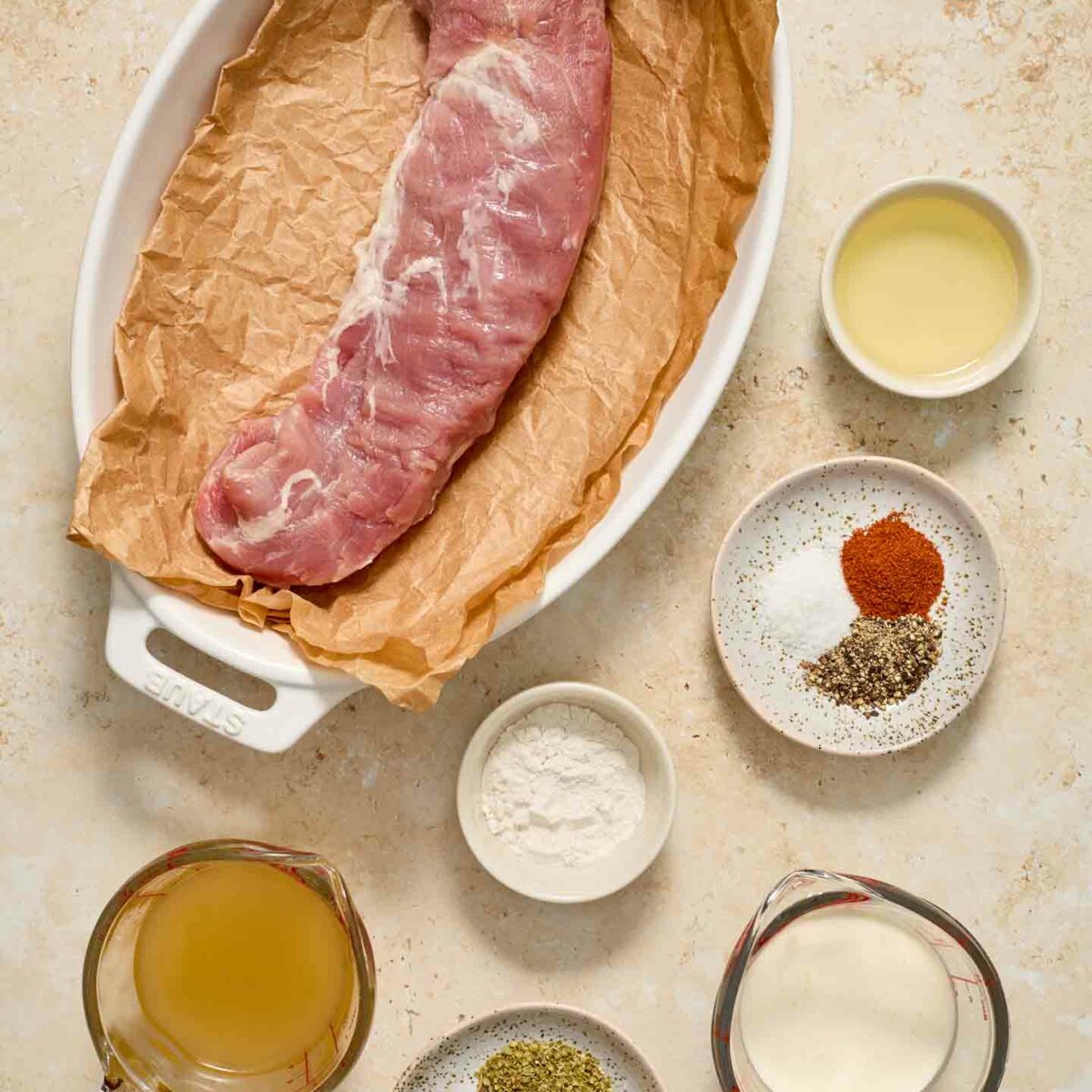ingredients in small bowls