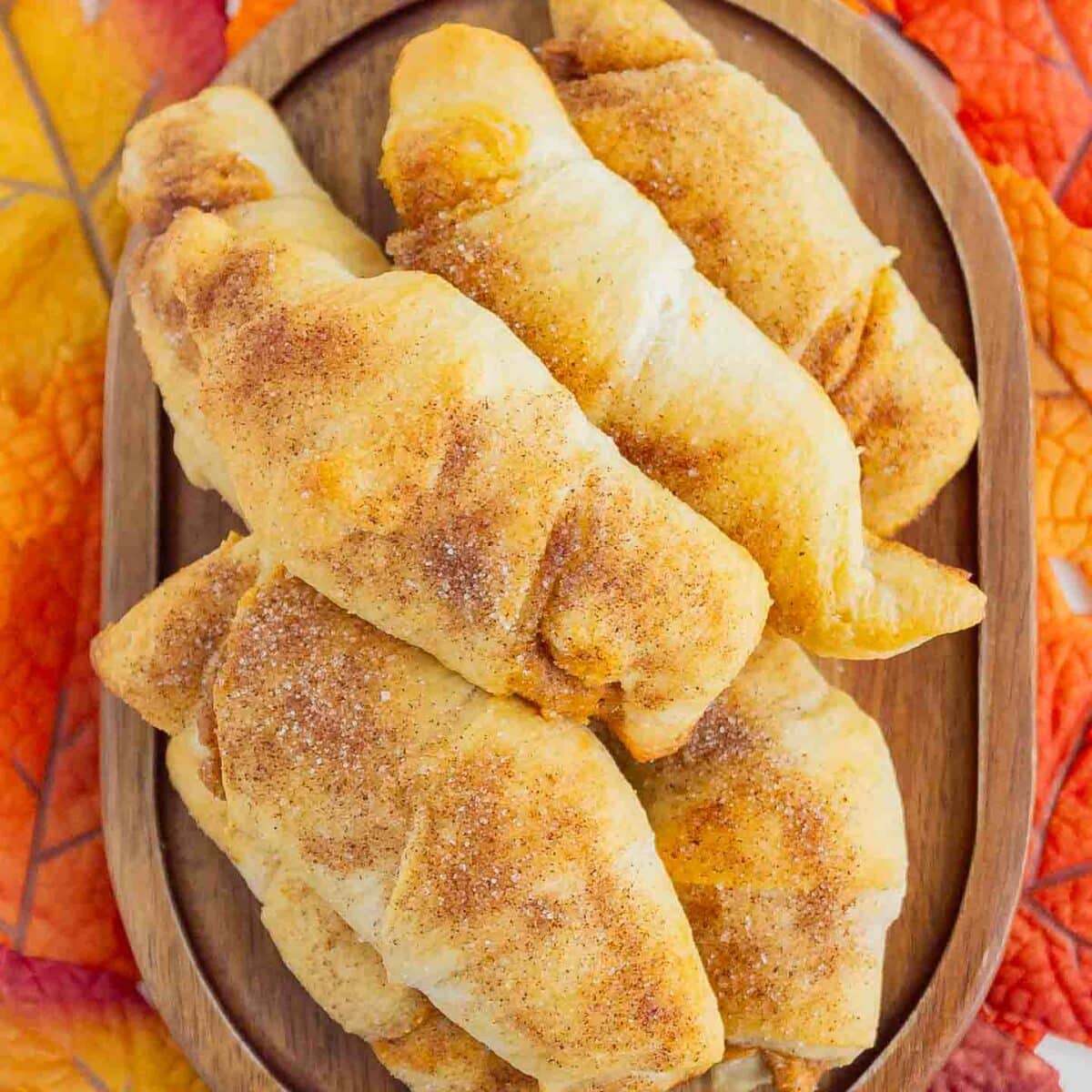 crescent rolls piled on top of each other