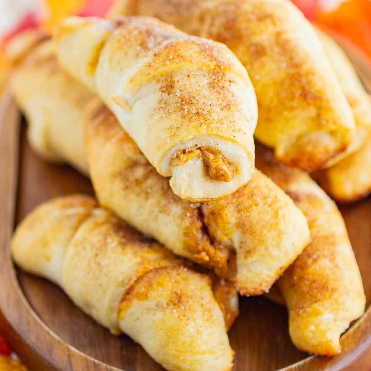 crescent rolls piled on top of each other