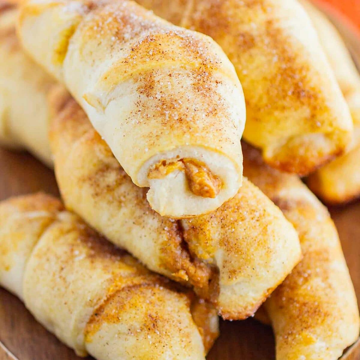 crescent rolls piled on top of each other