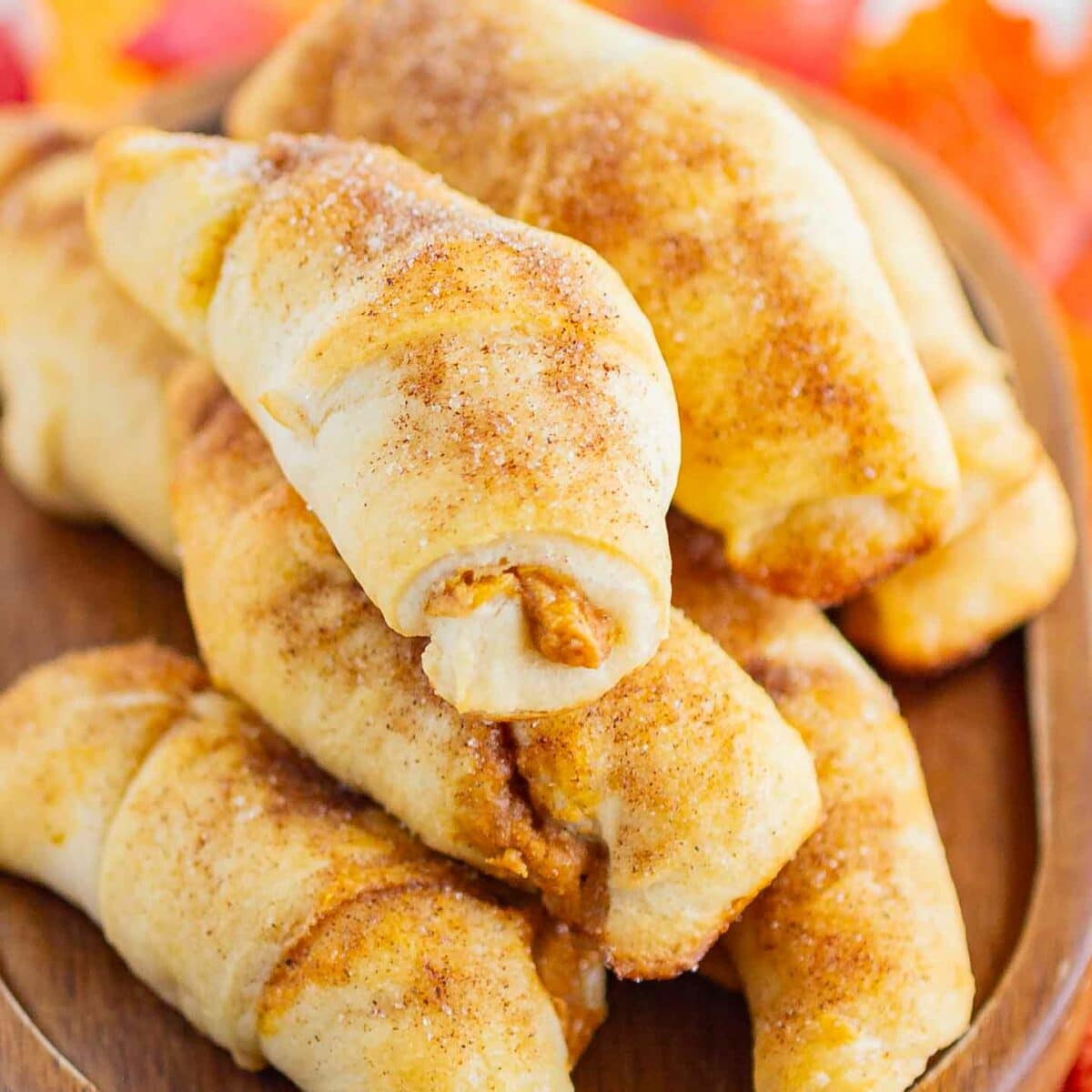 crescent rolls piled on top of each other