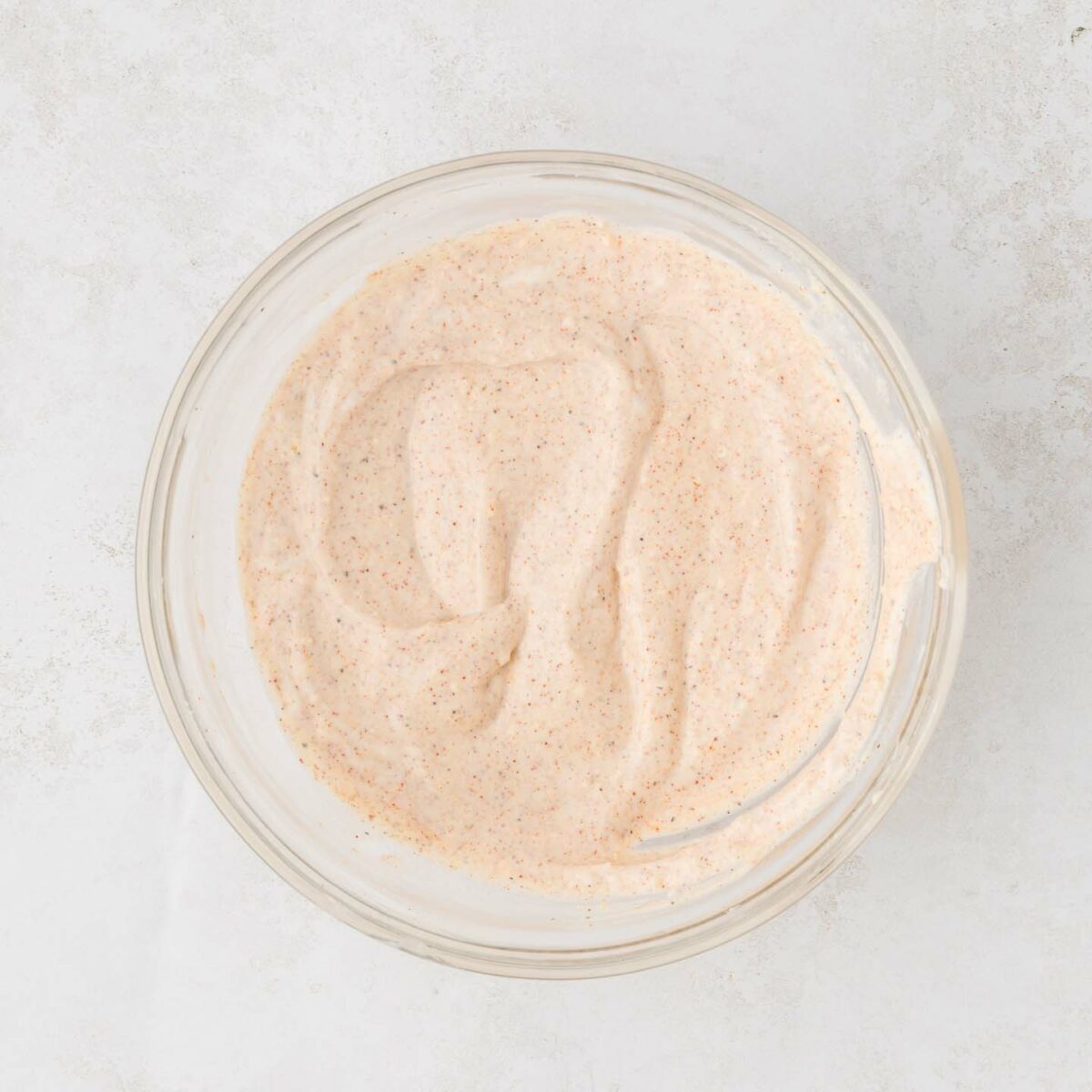 Greek yogurt mixture in a glass bowl
