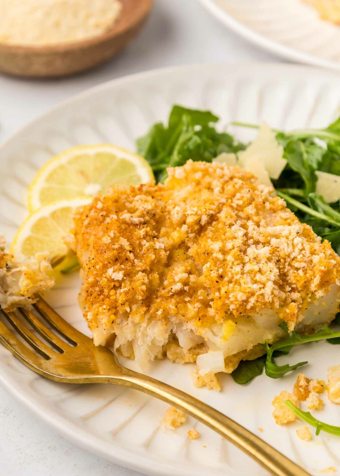 Baked parmesan crusted cod pumpkin n spice