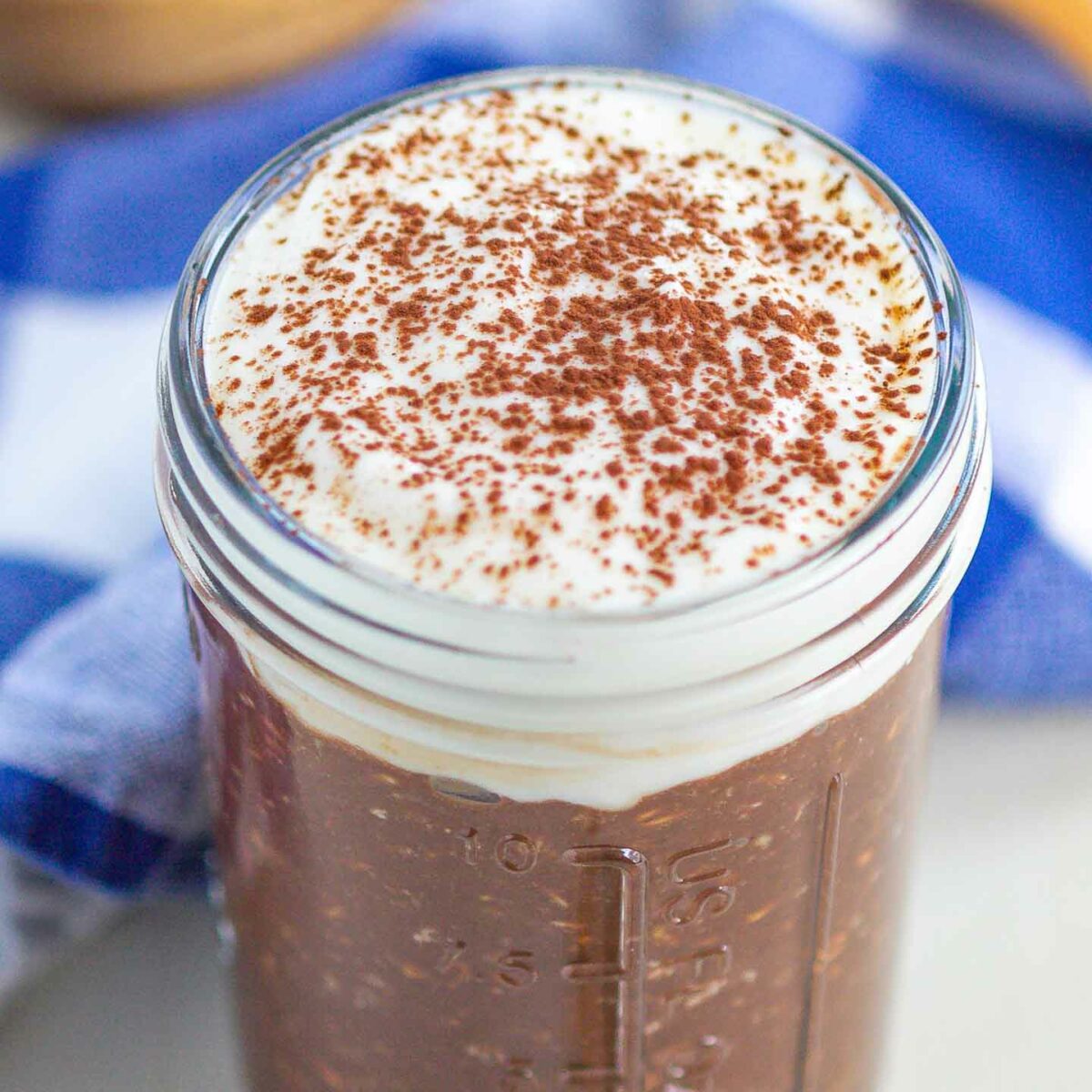 overnight oats in a glass jar