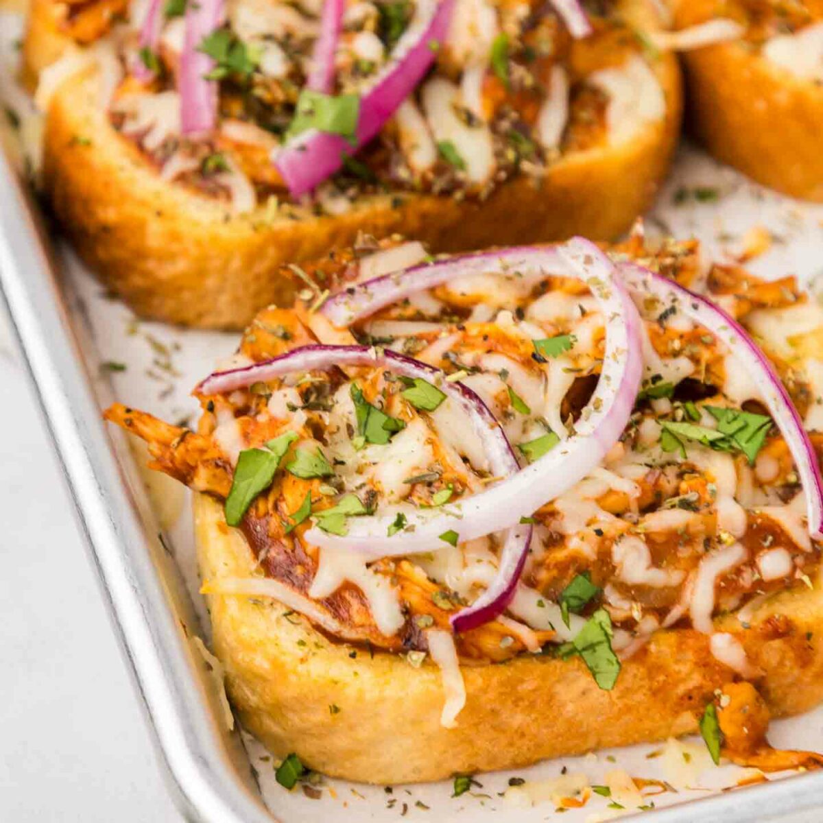 toast on a baking sheet